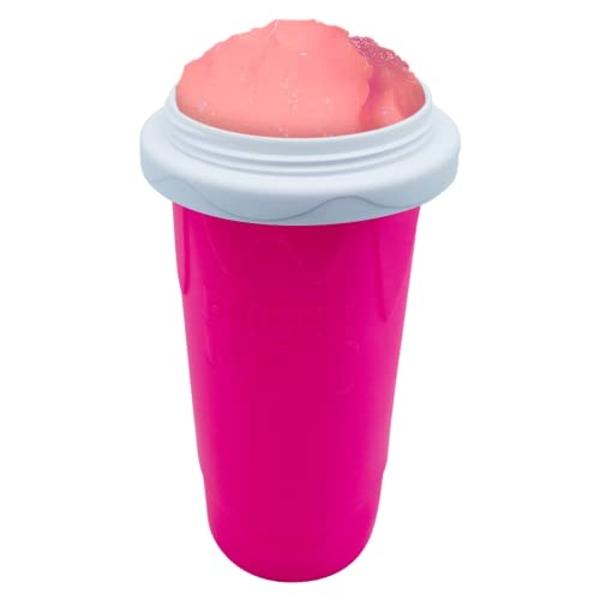 Slushy Maker Cup, Slushie Cup Maker, Milk Cola Juice Squeeze Cup, Magic Slushies Quick Freeze Cup, Cooling Cup, Smoothies Cup with Lids and Straws for All Age (red)