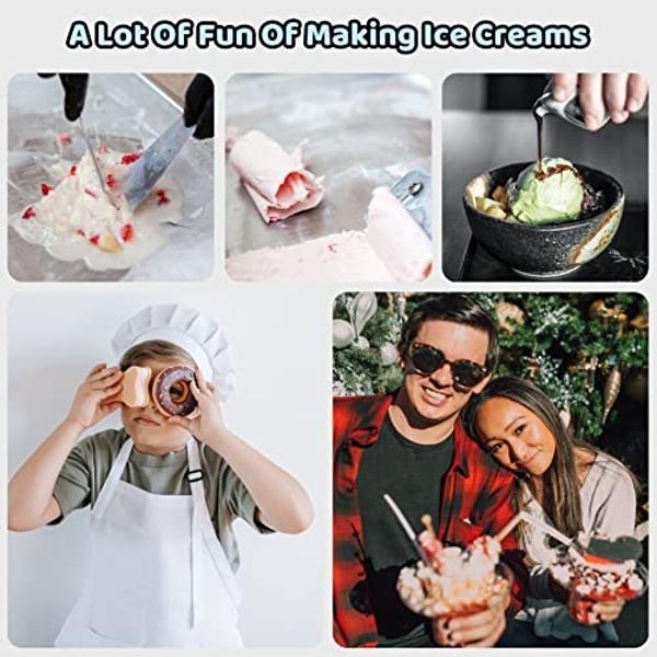 JoyMech Ice Cream Roll Maker Rolled Ice Cream Machine, Sweet Spot Pan, Instant Cold Plate, Ideal for Making Rolled Ice Cream Soft Serve Slushies Frozen Yogurt Sorbet and Gelatod (A