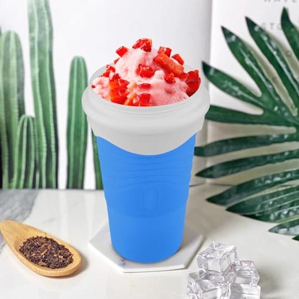 Slushie Maker Cup, DIY Magic Slushy Maker Squeeze Cups, Portable Smoothie Squeeze Cups for Juices, Milk and Ice Cream Make, Double Layer Squeeze Slushy Maker Cup, Birthday Gifts fo