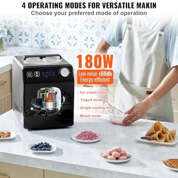 Cuisinart Ice Cream Maker Machine, 1.5 Quart Sorbet, Frozen Yogurt Maker, Double Insulated, White, ICE-21P1