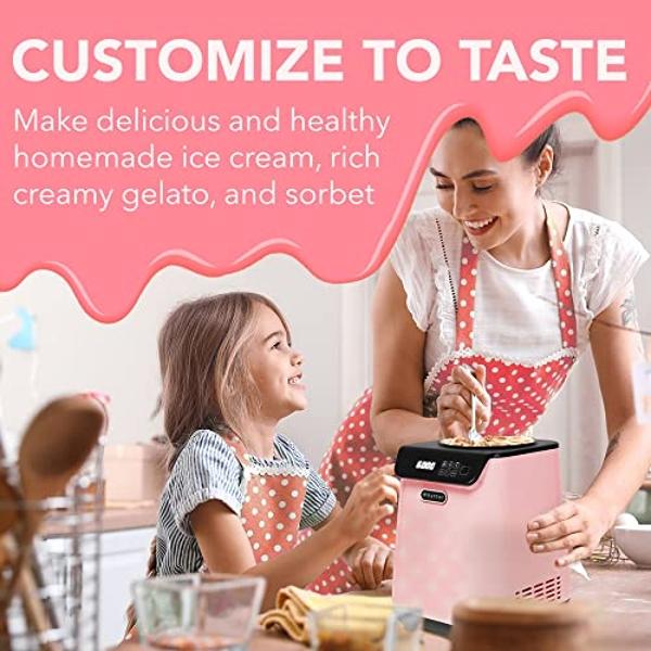 Whynter Ice Cream Maker Machine Automatic 2.1 Qt. with Built-In Compressor, LCD Digital Display & Timer, No Pre-Freezing, ICM-200LS, Stainless Steel