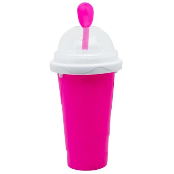 Slushy Maker Cup, Slushie Cup Maker, Milk Cola Juice Squeeze Cup, Magic Slushies Quick Freeze Cup, Cooling Cup, Smoothies Cup with Lids and Straws for All Age (red)