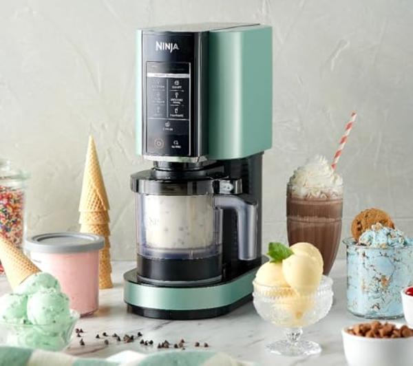 SharkNinja NC301 CREAMi 7-In-1 Ice Cream Maker with 7 Custom Frozen Treat Modes and Easy 3-Step Treat Preparation, Cloud Silver (Renewed)