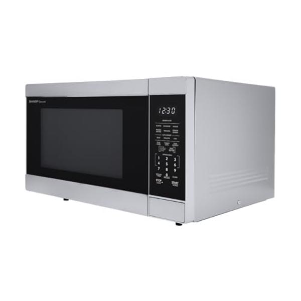 SHARP Countertop Microwave Oven with Removable 13.6" Carousel Turntable, 1100 Watt, 1.6 Cubic Feet, Stainless Steel SMC1662KS cu. ft, CuFt, Stainless