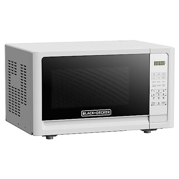 Total Chef 0.7 Cu Ft Microwave Oven Compact Stylish 700W Countertop Microwave with Digital Touch Controls Pre-Set Cooking Modes Perfect for Small Kitchens