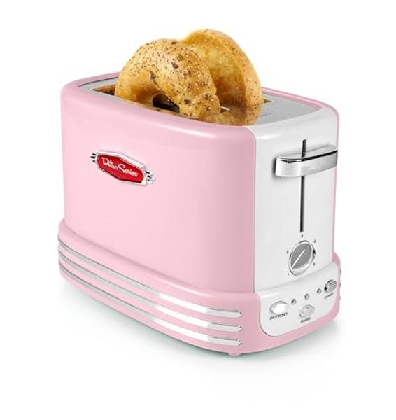 Nostalgia Retro Wide 2-Slice Toaster, Vintage Design With Crumb Tray ...