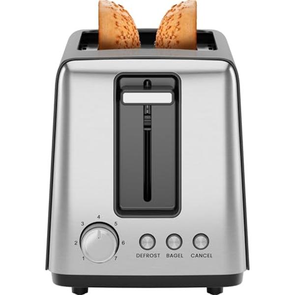 Chefman 2 Slice Toaster, 7 Shade Settings, Removable Crumb Tray, Thick ...