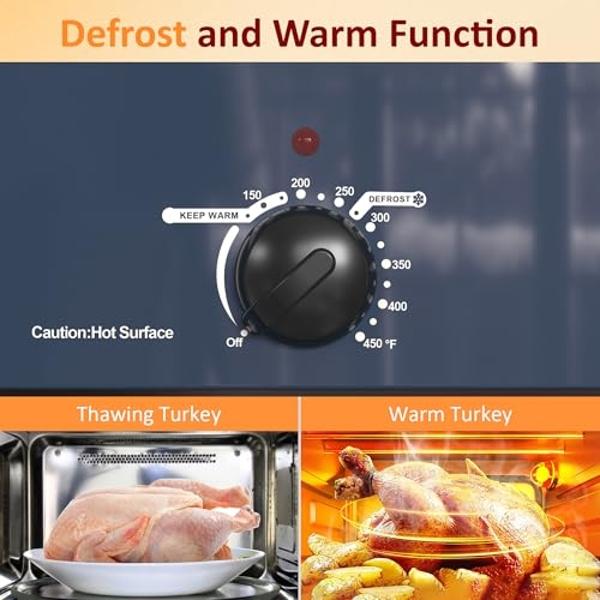 Sunvivi Electric Roaster, Roasting Oven with Self-Basting Lid Removable Pan, 20 Quart Turkey Roaster Oven with 150 to 450F Temperature Control Cool-Touch Handles, Blue