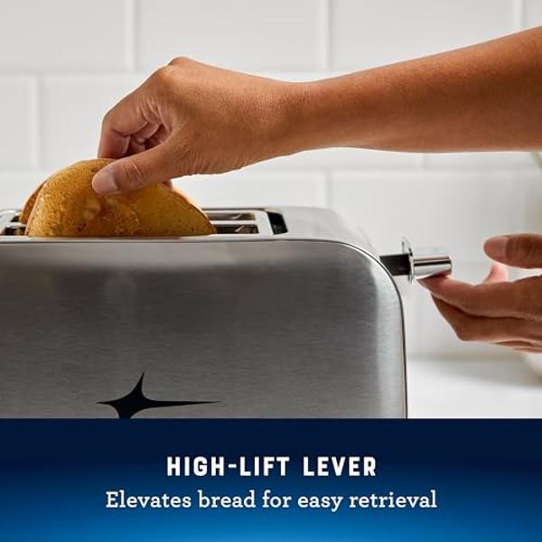 Oster 2 Slice Toaster, With 7 Browning Settings, Extra Wide Slots For Bagels and Special Breads, Removable Easy-to-Clean Crumb Tray, Cancel/Defrost/Bagel, Stainless Steel