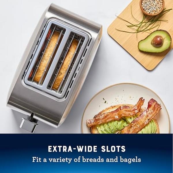 Oster 2 Slice Toaster, With 7 Browning Settings, Extra Wide Slots For Bagels and Special Breads, Removable Easy-to-Clean Crumb Tray, Cancel/Defrost/Bagel, Stainless Steel