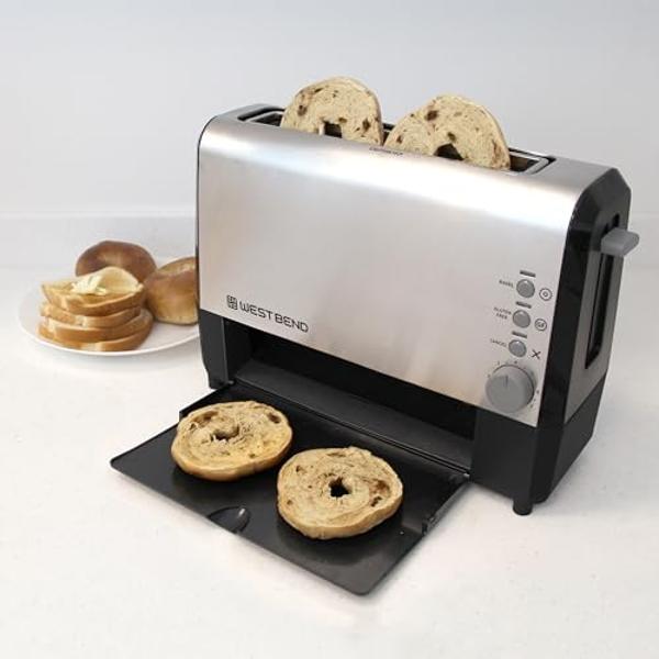 Mecity Toaster 2 Slice Stainless Steel with Countdown Timer, Bagel ...