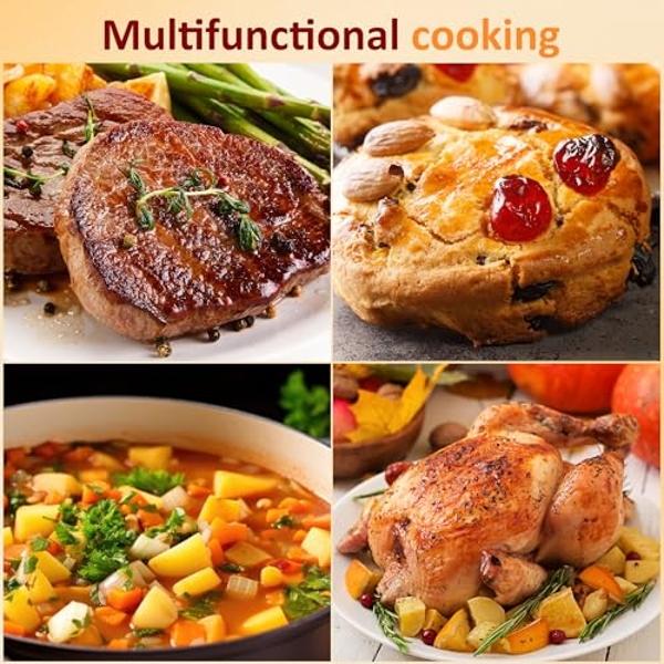 Sunvivi Electric Roaster, Roasting Oven with Self-Basting Lid Removable Pan, 20 Quart Turkey Roaster Oven with 150 to 450F Temperature Control Cool-Touch Handles, Blue