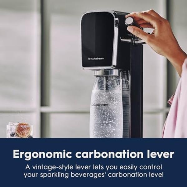 SodaStream - ART Sparkling Water Maker | STARTER KIT | CQC CO2 system | Includes 1x CO2 Cylinder, 1x32 & 1x16 Fl Oz Dishwasher Safe Bottles, 1x Bubly Flavor Drop | Combine with Pep