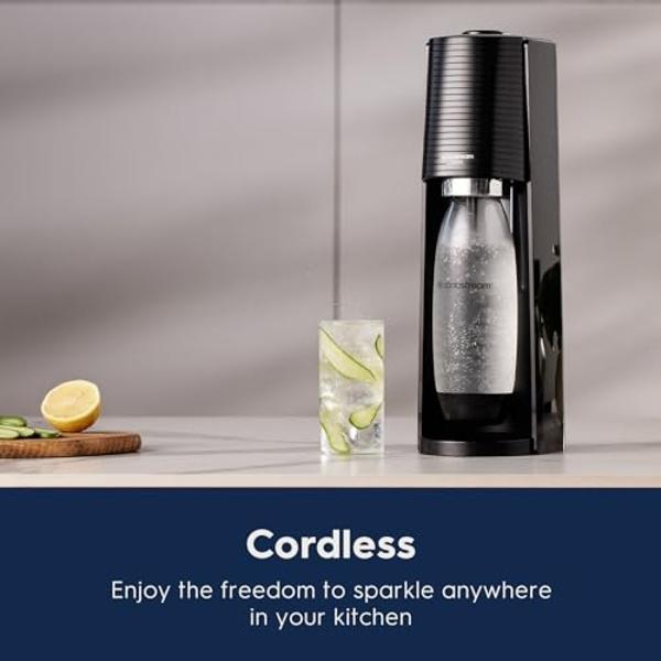 SodaStream - Terra Sparkling Water Maker | VALUE BUNDLE | CQC CO2 system | Includes 2x CO2 Cylinders, 3x 32 Fl Oz Dishwasher Safe Bottles, 2x Bubly Flavor Drops | Combine with Flav
