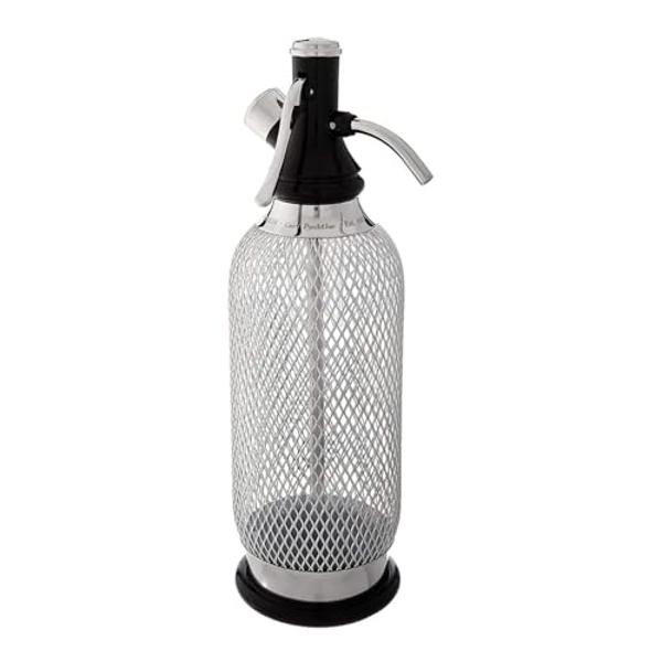 iSi Classic Sodamaker Set with Soda Siphon Chargers, 10-Pack - Stainless Steel 1-Quart Sparkling Water System & CO2 Carbonation Chargers for Carbonated Drinks, Juices, Cocktails - 