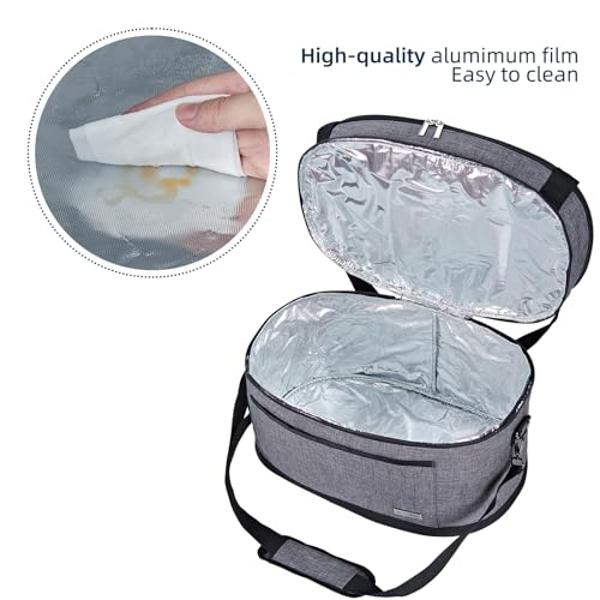 NICOGENA 6-8 Quart Crock Pot Carrying Bag, Insulated Slow Cooker Carrier With Easy to Clean Lining and Large Pocket for Accessories