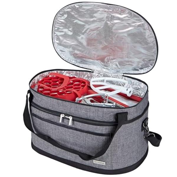 NICOGENA 6-8 Quart Crock Pot Carrying Bag, Insulated Slow Cooker Carrier With Easy to Clean Lining and Large Pocket for Accessories