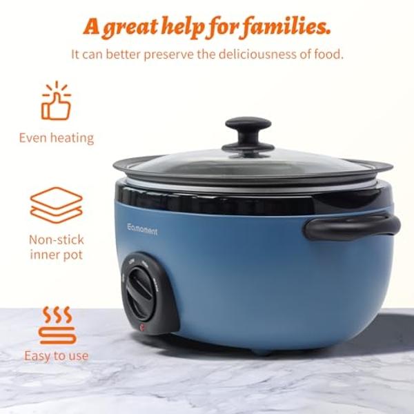 Proctor Silex Double Dish Slow Cooker with 6qt Crock and Dual 2.5qt Nonstick Insert to Cook Two Meals at Once, Dishwasher Safe Pot & Lid, Silver (33563)