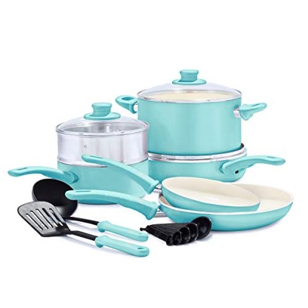 Ninja NeverStick Premium Hard-Anodized 10 Piece Pots & Pans Set, Nonstick Cookware Set, Durable, Oven Safe to 500°F, Slate Grey, C39500