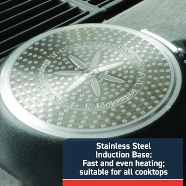 T-fal Experience Non Stick Fry Pan Set 3 Piece, 8, 10.25, 12 Inch Induction Oven Broiler Safe 400F, Cookware, Kitchen Cooking Set, Pots and Pans, Skillets, Frying Pans, Dining, Dis