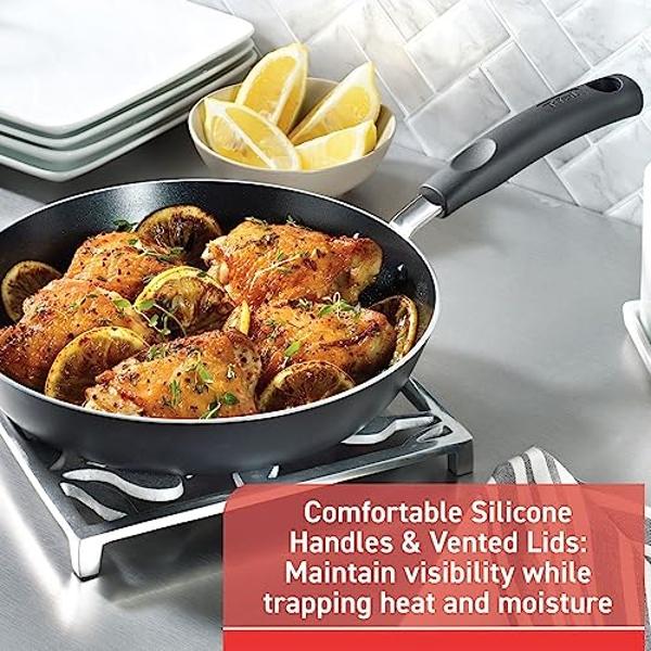 T-fal Signature Nonstick Cookware Set 12 Piece, Oven Broiler Safe 350F, Pots and Pans, Kitchen Cooking Set w/Fry Pans, Saucepans, Saute Pan, Dutch Oven, Griddle, Kitchen, Home, Dis
