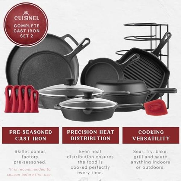 GreenPan Valencia Pro Hard Anodized Healthy Ceramic Nonstick 22 Piece Cookware Pots & Pans Set, Fry Grill, Griddle, Saute & Sauce Pans, Stockpot,Lids, PFAS-Free, Induction, Dishwas