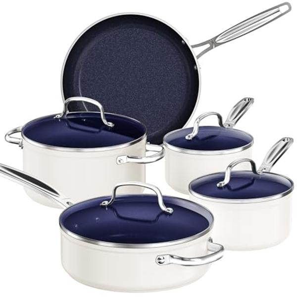 Rachael Ray Cucina Nonstick Cookware Pots and Pans Set, 12 Piece, Lavender Purple