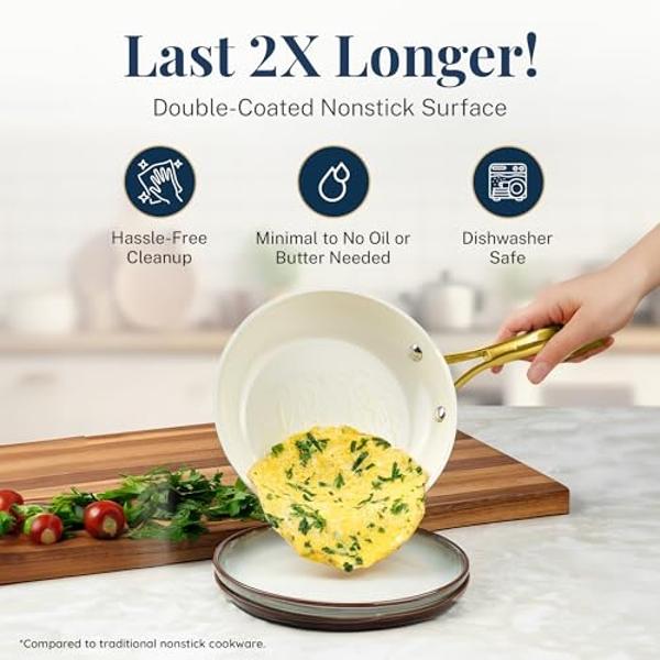 GreenPan Canterbury Hard Anodized Healthy Ceramic Nonstick, 10 Piece Cookware Pots and Pans Set, PFAS-Free, Dishwasher Safe, Oven Safe, Black