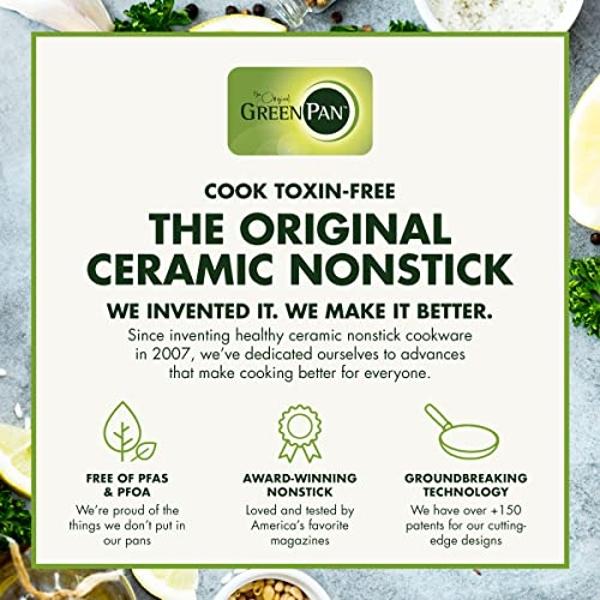 GreenPan Chatham Hard Anodized Healthy Ceramic Nonstick 10 Piece Cookware Pots and Pans Set, Frying Pan Skillets, Saucepans, Saute Pan, Stockpot, Lids, PFAS & PFOA-Free, Dishwasher