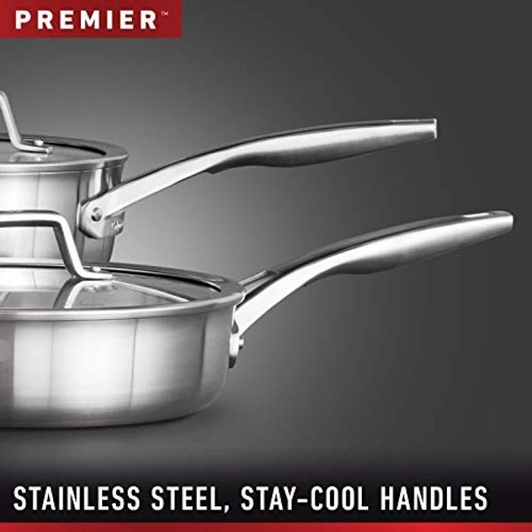 Moss & Stone 7 Pcs Copper Pots And Pans Set, Copper Chef Cookware Non Stick, Square Copper Pans for Cooking, Round Copper Pot & Fry Basket, Oven Safe 5 Quart Deep Frying Pan, Induc