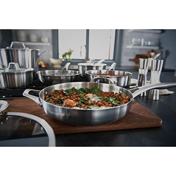 T-fal Pro Tri-Ply Stainless Steel Cookware Set 13 Piece, Induction Compatible Oven Safe 500F, Lids 350F, Fast & Even Heat, Professional Quality & Durability, Pots and Pans Set, Dis
