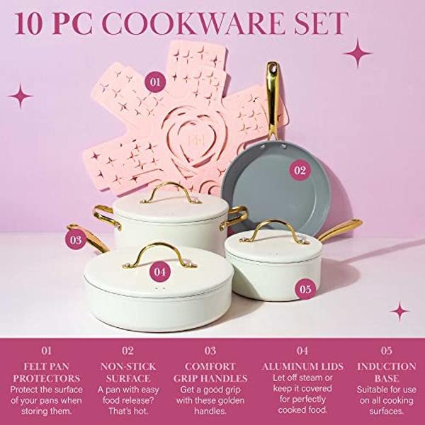 GreenPan Canterbury Hard Anodized Healthy Ceramic Nonstick, 10 Piece Cookware Pots and Pans Set, PFAS-Free, Dishwasher Safe, Oven Safe, Black