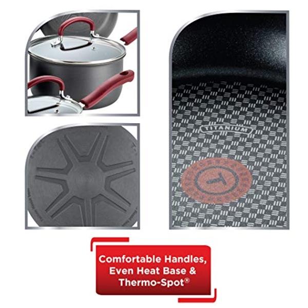 T-fal Ultimate Hard Anodized Nonstick Cookware Set 12 Piece, Oven Broiler Safe 600F, Kitchen Cooking Set w/Fry Pans, Saucepans, Dutch Oven, Kitchen Utensils, Pots and Pans, Dishwas