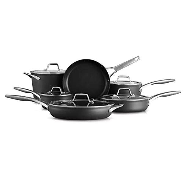 Calphalon Premier Stainless Steel Cookware Set, 10-Piece, Triple-Layer Aluminum Core, Stay-Cool Handles