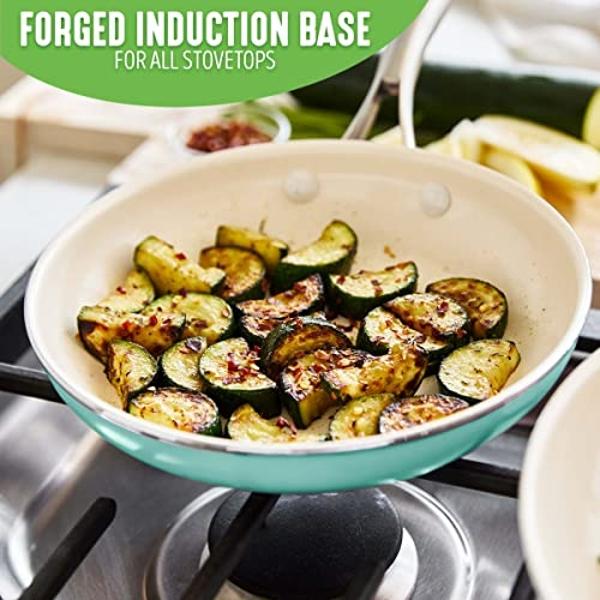 Home Hero Pots and Pans Set Non Stick - Induction Compatible Kitchen Cookware Sets + Bakeware Sets - Non Stick, PFOA Free, Oven Safe Pot and Pan Set Nonstick (23 Pcs - Cream)