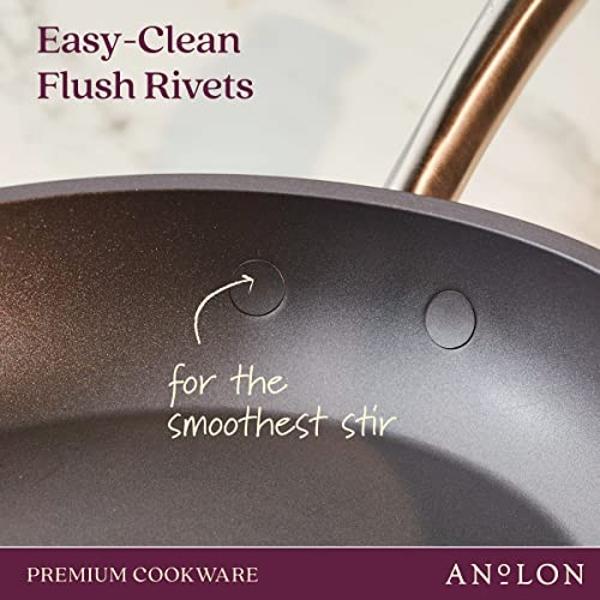 Anolon Accolade Forged Hard Anodized Nonstick Cookware Pots and Pans Set, 12 Piece - Moonstone Gray
