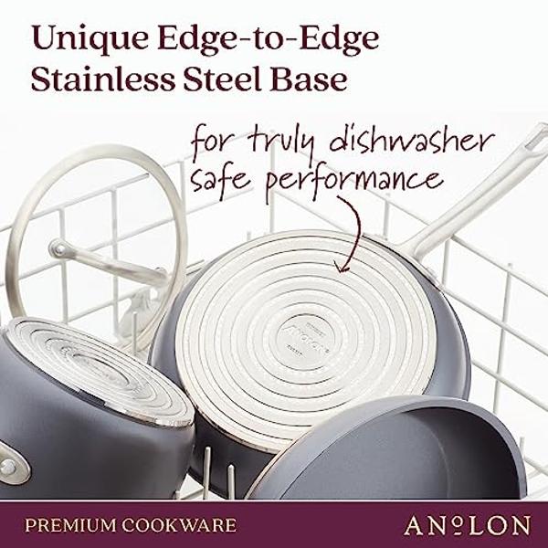 Anolon Accolade Forged Hard Anodized Nonstick Cookware Pots and Pans Set, 12 Piece - Moonstone Gray