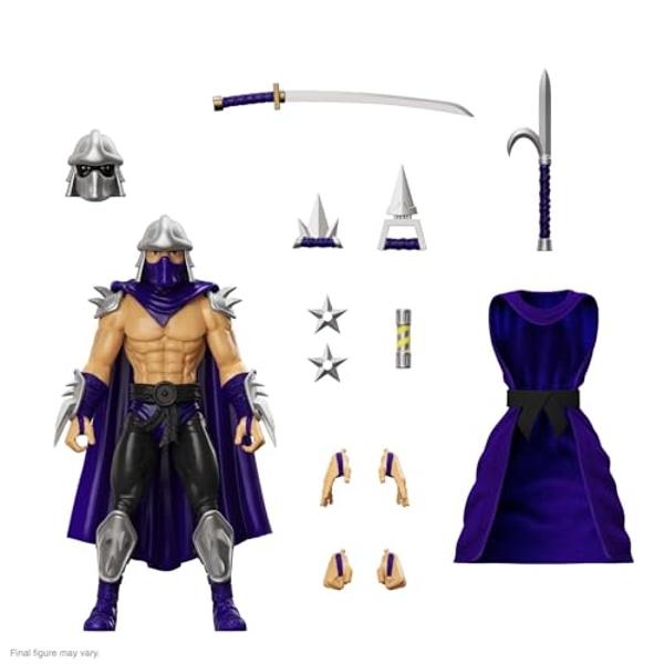 Super7 ULTIMATES! Teenage Mutant Ninja Turtles Shredder (Silver Armor) - 7" TMNT Action Figure with Accessories Classic Cartoon Collectibles