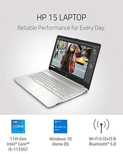 HP 15 Laptop, 11th Gen Intel Core i5-1135G7 Processor, 8 GB RAM, 256 GB SSD Storage, 15.6” Full HD IPS Display, Windows 10 Home, HP Fast Charge, Lightweight Design (15-dy2021nr, 20