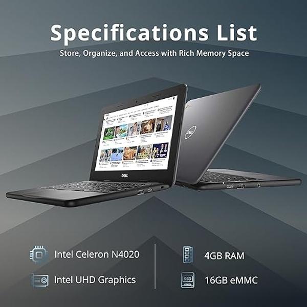 Dell Chromebook 11 3000 3100 11.6" Chromebook - HD - 1366 x 768 - Intel Celeron N4020 Dual-core (2 Core) - 4 GB RAM - 16 GB Flash Memory - Chrome OS - English (US) Keyboard - 14 Ho