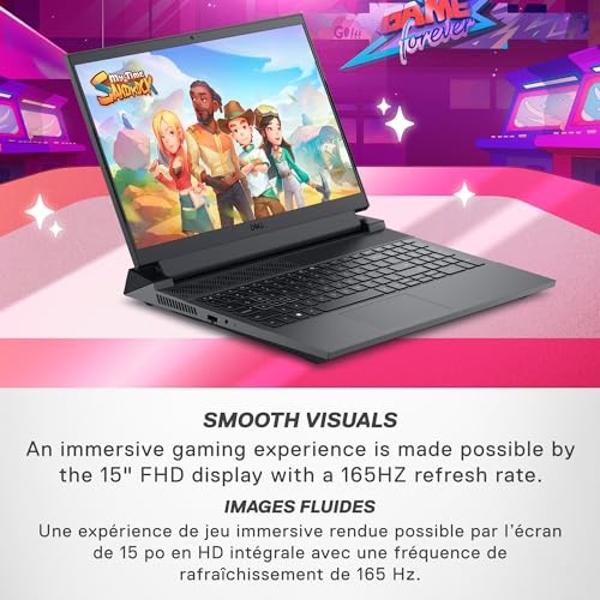 Dell G15 5535 Gaming Laptop - 15.6-inch FHD (1920x1080) 165Hz 3ms Display, AMD Ryzen 7-7840HS Processor, 16 GB DDR5 RAM, 512 GB SSD, NVIDIA GeForce RTX 4060, Windows 11 Home - Dark