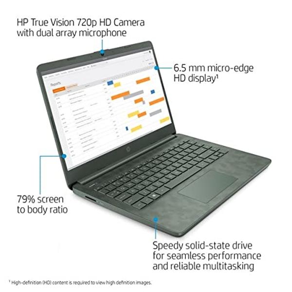 HP 14in High Performance Laptop, Intel i3-1115G4 Up to 4.1 GHz , 8GB DDR4 RAM, 256GB SSD, WiFi, Bluetooth, Webcam, HDMI, Camo, Windows 10