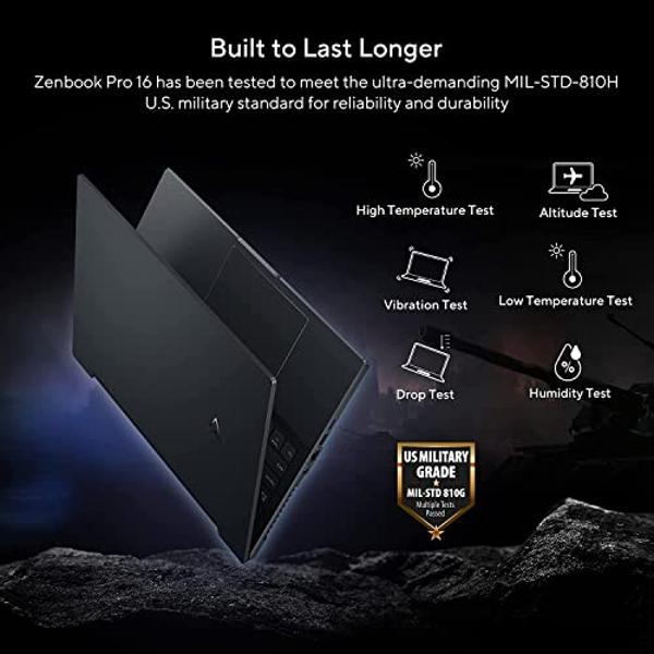 ASUS Zenbook Pro 16 Laptop 16" 165Hz Refresh Rate Display, Intel i7-12650H CPU, DialPad, NVidia GeForce RTX 3070 Ti Graphics, 32GB RAM, 1TB SSD, Windows 11 Home, Tech Black, UX6601