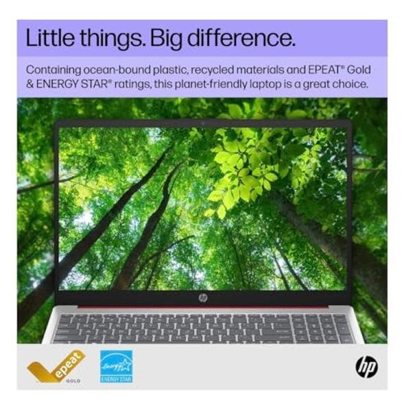 HP 15.6-Inch HD Pentium N200 1.8GHz Intel UHD Graphics 4GB RAM 128 SSD Windows 11 Laptop with 1-Year Microsoft 365 (Scarlet Red)