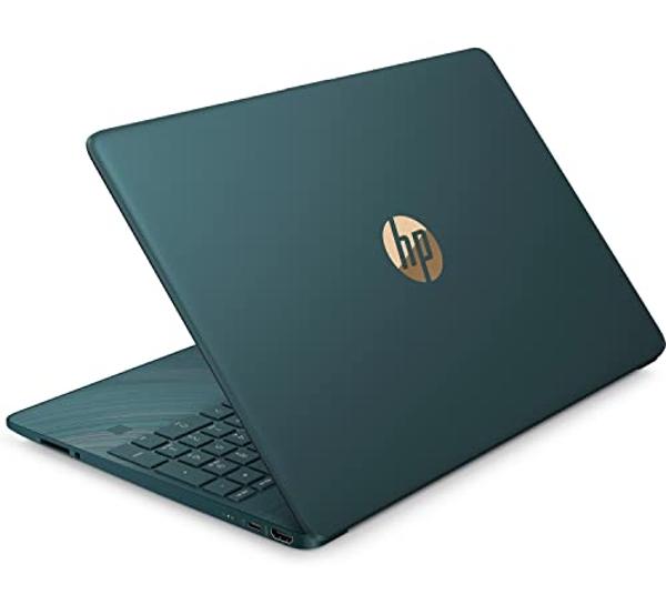 HP Laptop 15-dy0704ds 15.6-inch HD Notebook, Intel Celeron N4120 4GB DDR4 RAM 128GB PCIE SSD Computer PC Storage, USB C HDMI Port, Bluetooth WiFi, Windows 11 Installed, Peacock Tea