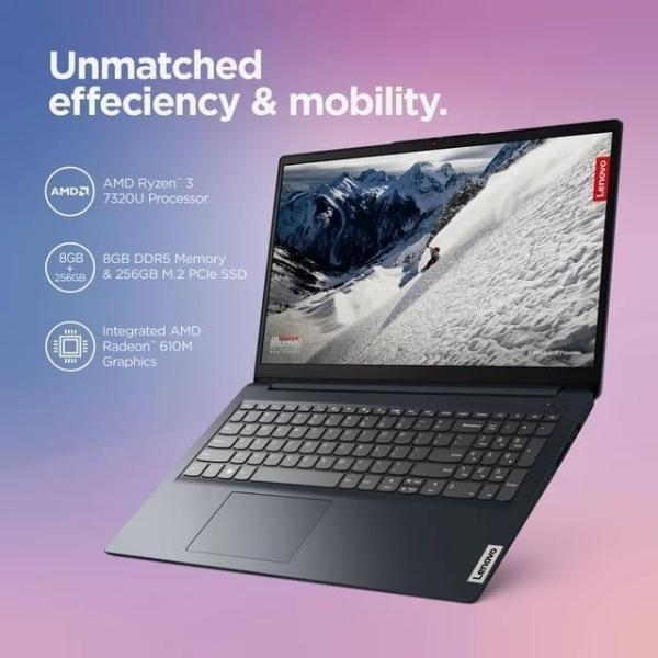 Lenovo IdeaPad 1 15AMN7 15.6" Laptop AMD Ryzen 3 7320U 8GB Ram 256GB SSD W11H in S Mode