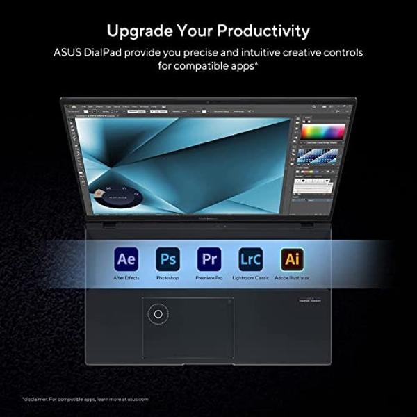 ASUS Zenbook Pro 16 Laptop 16" 165Hz Refresh Rate Display, Intel i7-12650H CPU, DialPad, NVidia GeForce RTX 3070 Ti Graphics, 32GB RAM, 1TB SSD, Windows 11 Home, Tech Black, UX6601