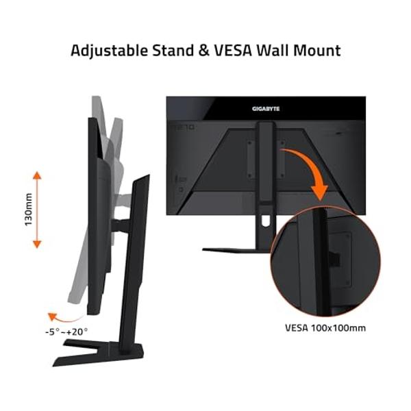 GIGABYTE M27Q 27" 165Hz 1440P -KVM Gaming Monitor, 2560 x 1440 SS IPS Display, 0.5ms (MPRT) Response Time, 92% DCI-P3, HDR Ready, FreeSync Premium, 1x Display Port 1.2, 2x HDMI 2.0