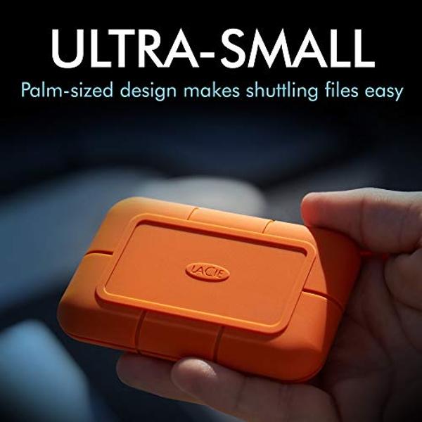 LaCie Rugged SSD 1TB Solid State Drive — USB-C USB 3.2 NVMe speeds up to 1050MB/s, IP67 Water Resistant, 3m Drop resistant, Encryption, 5-year Warranty with Data Recovery, 1 Mo Ado