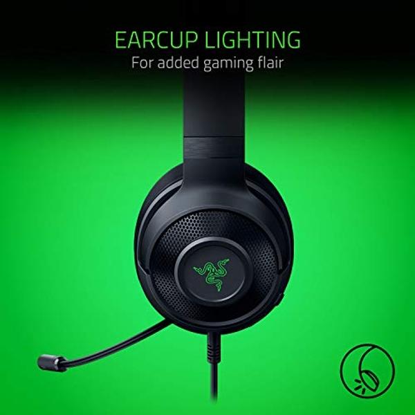Razer Kraken X USB Ultralight Gaming Headset: 7.1 Surround Sound - Lightweight Frame - Green Logo Lighting - Integrated Audio Controls - Bendable Cardioid Microphone - for PC - Cla